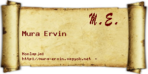 Mura Ervin névjegykártya